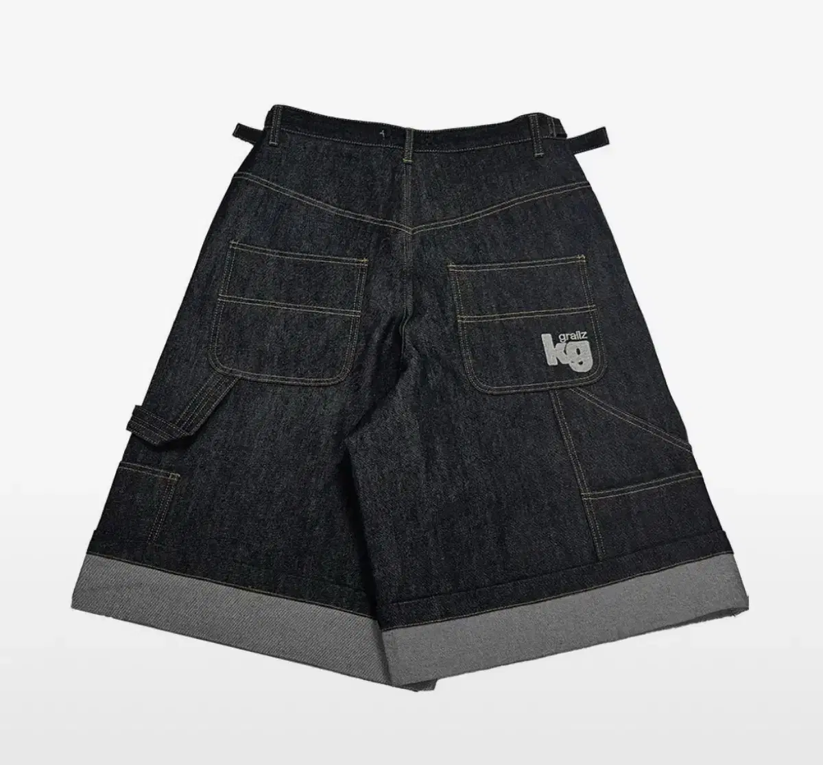 L] Roaringrad Carpenter Bermuda Denim Pants Blue #로어링라드